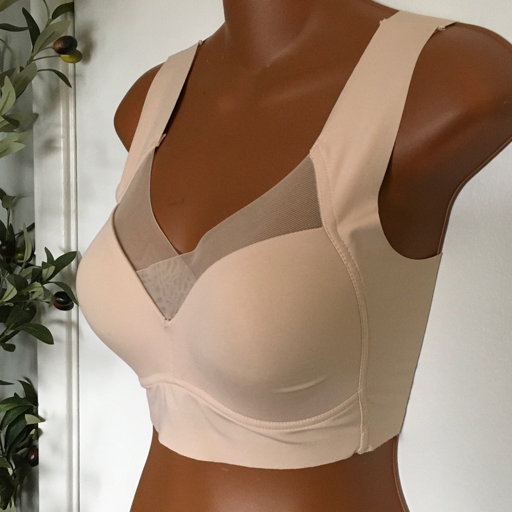 Seamless Nude Longline Support Bra - Comfortable Everyday Wear, 36D, 105
